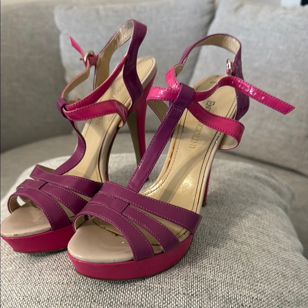 Enzo Angiolini Pink Strappy Heels 6.5
